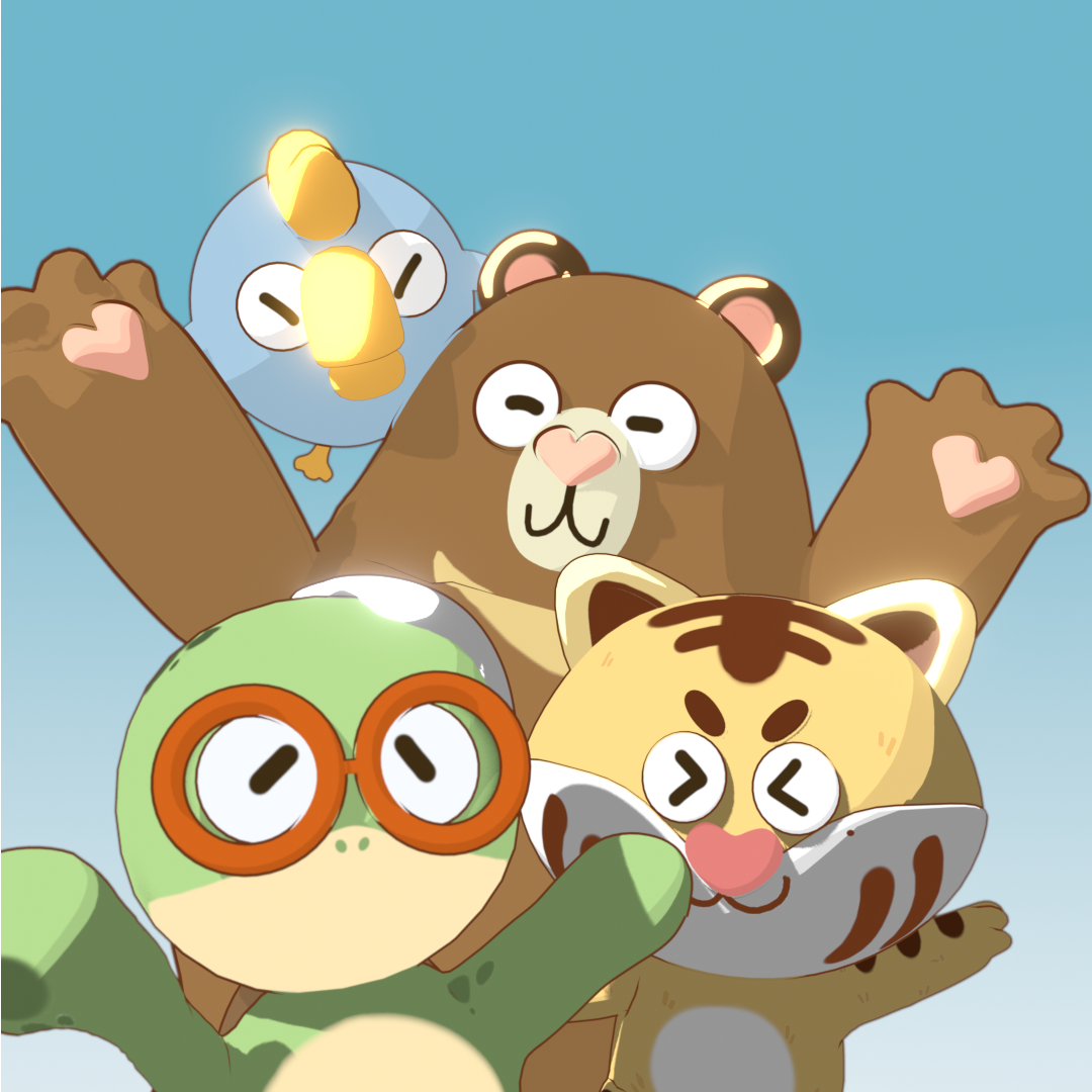 GOGO Family — all three characters